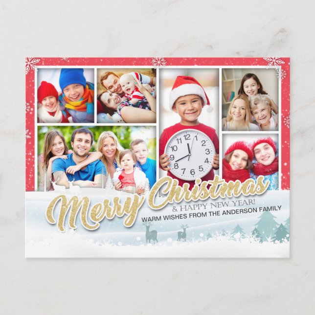 Joyeux Noël Bonne année Carte photo de voeux (Devant)
