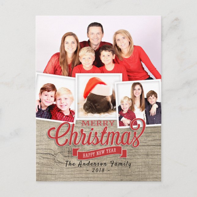 Joyeux Noël Bonne année Carte photo de voeux (Devant)