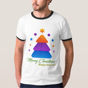 Joyeux Noël Bonne Année T-Shirt Homme à Manches Co