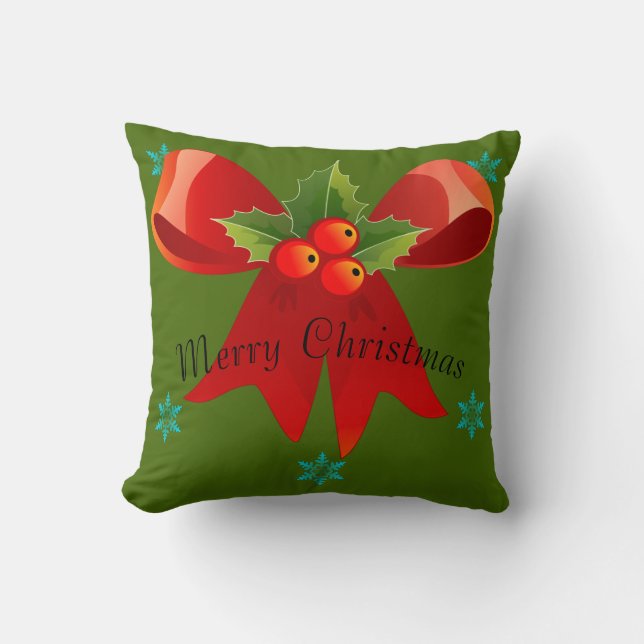Joyeux Noël/bonnes fêtes coussin (grand arc) (Recto)