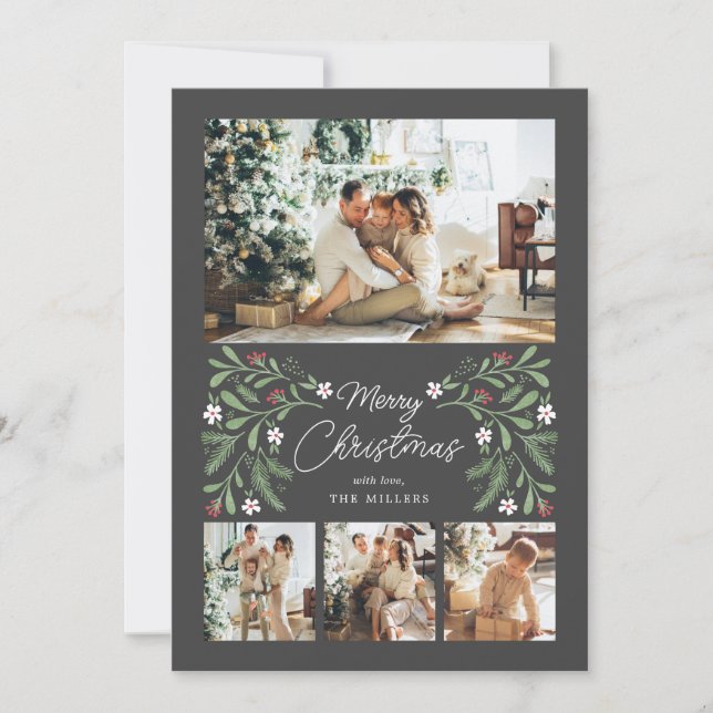 Joyeux Noël Botanique 4 Carte photo (Devant)