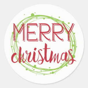 Joyeux Noël Boules de neige Sticker étiquette cade
