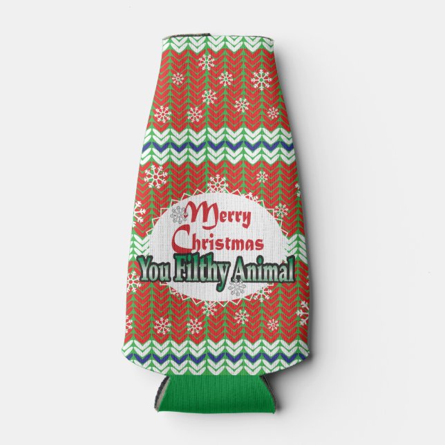 Joyeux Noël Bouteille joyeuse glacière (Devant)