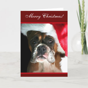 Joyeux Noël Boxer Chien carte de voeux