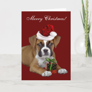 Joyeux Noël Boxer Dog Carte de voeux