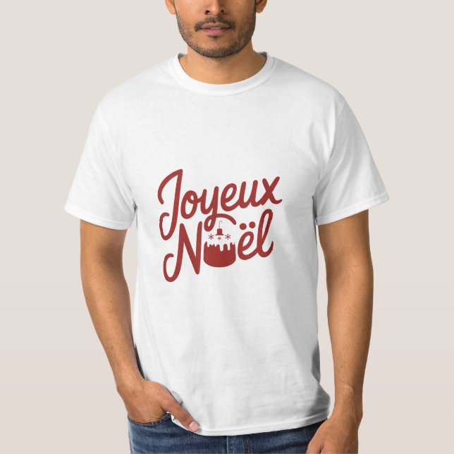 Joyeux Noël - Bûche de Noël Christmas T-Shirt (Devant)