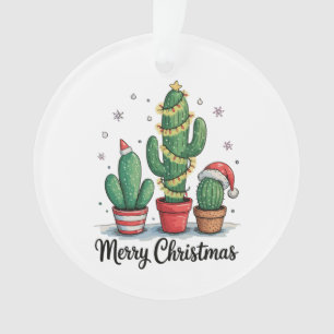 Joyeux Noël Cactus Arbre Festif Xmas Lumières