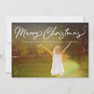 Joyeux Noël Cadre de neige Carte photo de vacances