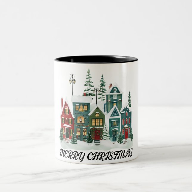 Joyeux noël café Mug à deux tons (Centre)