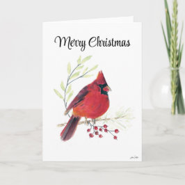 Joyeux Noël Cardinal Bird Carte de vacances