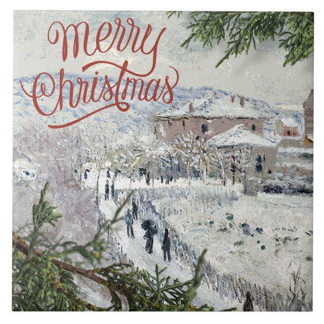 Joyeux Noël. Carreaux de céramique Claude Monet (Devant)