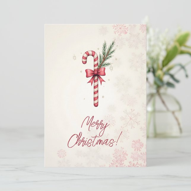 Joyeux Noël! Carte de Noël. Bonbons de Noël (Debout devant)