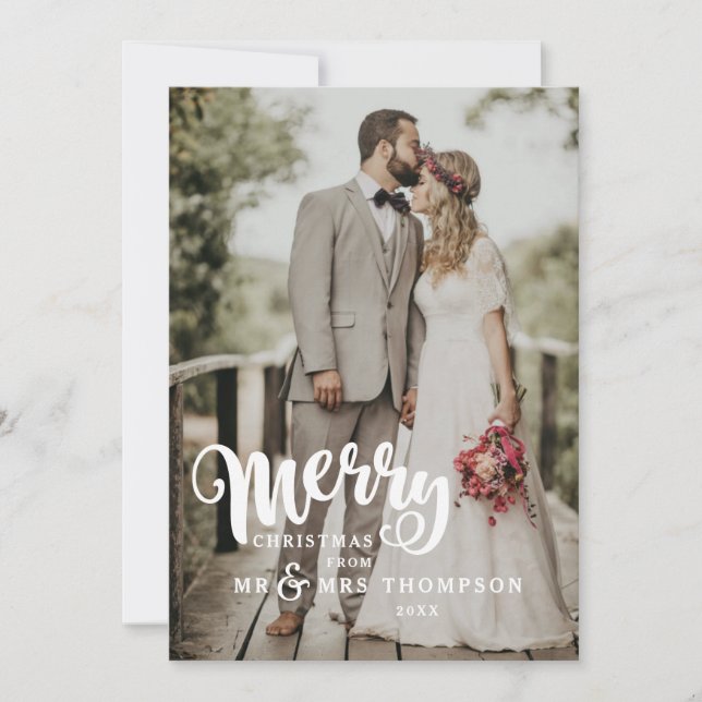 Joyeux Noël | Carte de Noël photo mariage (Devant)