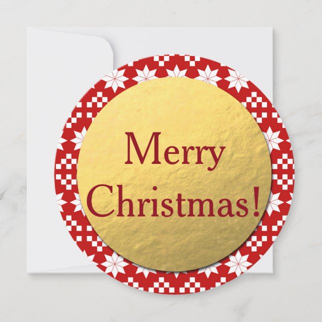Joyeux Noël! Carte de Noël ronde, Gold Foil (Devant)