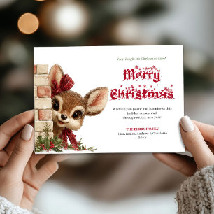Joyeux Noël carte de vacances drôle de renne qui r