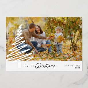 Joyeux Noël, Carte de vacances Foil Photo Famille