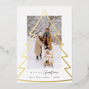 Joyeux Noël, Carte de vacances Foil Photo Famille
