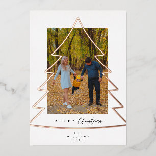 Joyeux Noël, Carte de vacances Foil Photo Famille