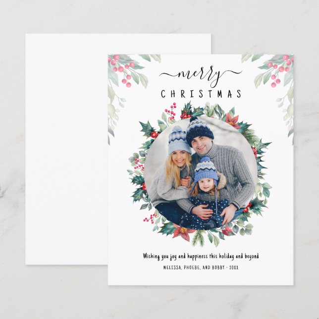Joyeux Noël Carte de vacances photo personnalisée (Devant / Derrière)