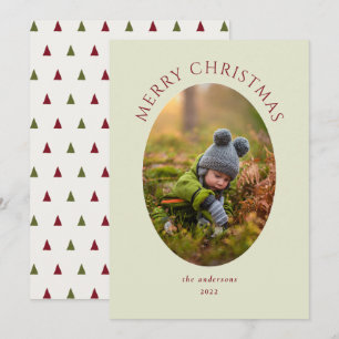 Joyeux Noël Carte de vacances photo verte