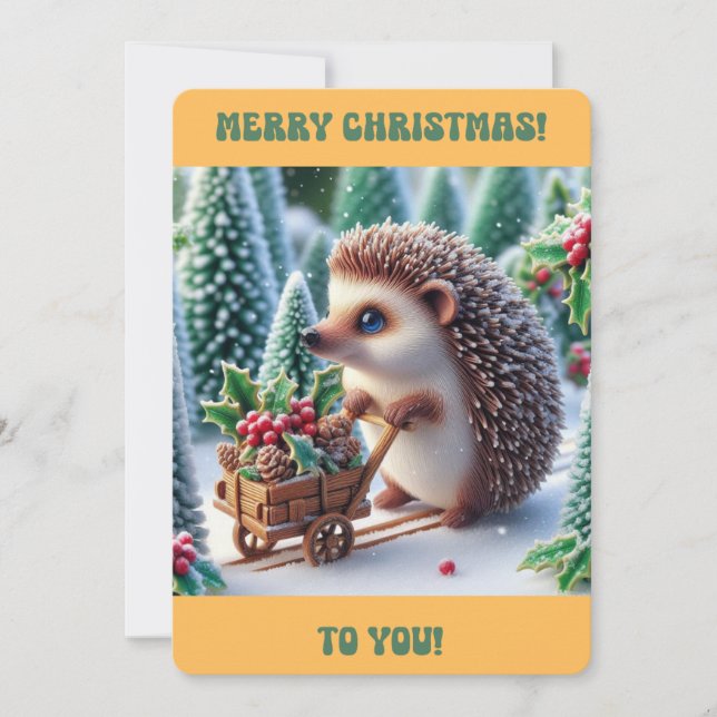JOYEUX NOËL Carte de vacances plate et mignonne au (Devant)