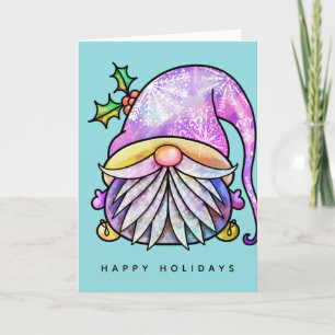 JOYEUX NOËL   Carte de vacances Tie Dye Hippy Gnom