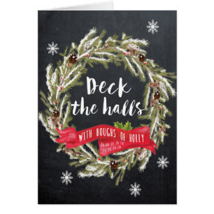 Joyeux Noël carte de voeux Deck the Halls saint