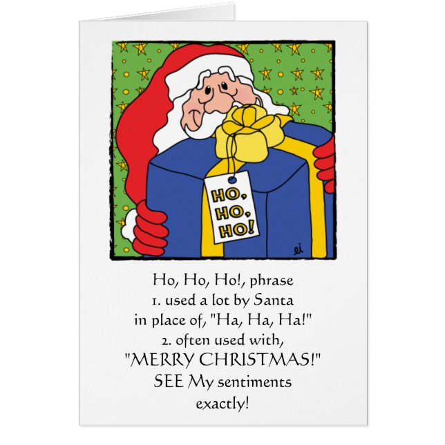 Joyeux Noël Carte de voeux "HO, HO, HO" (Devant)
