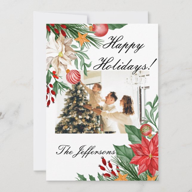 Joyeux Noël Carte de voeux photo personnalisée (Devant)