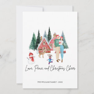 JOYEUX NOËL CARTE FESTIVE MODERNE ET MIGNONNE 