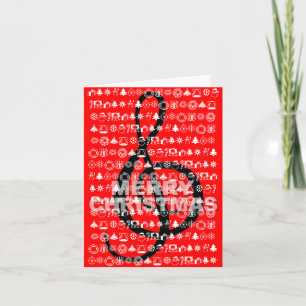 Joyeux Noël Carte G Clef Music Note Rouge