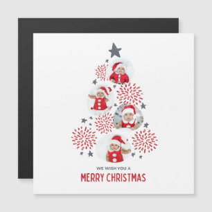 Joyeux Noël Carte Magnétique Mince Rouge