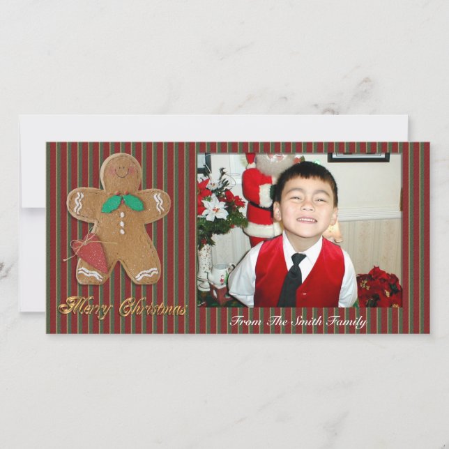 Joyeux Noël Carte photo homme en pain d'épices (Devant)