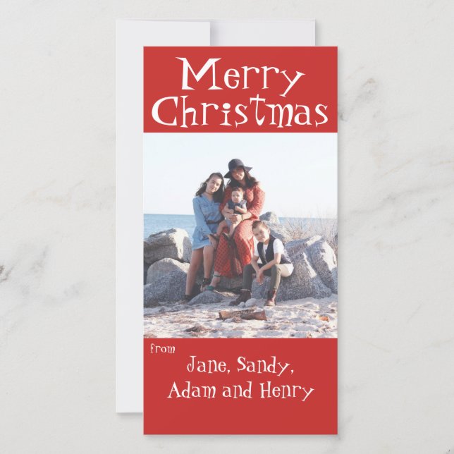 Joyeux Noël Carte photo rouge (Devant)