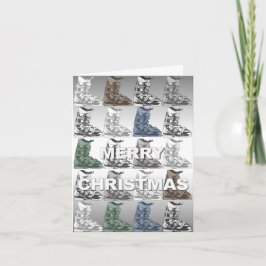 Joyeux Noël Carte Ski Boot Hiver Sport Tall