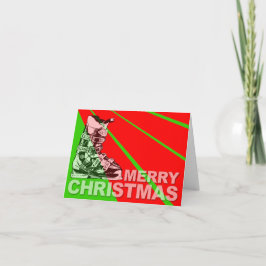 Joyeux Noël Carte Ski Boot Winter Sport