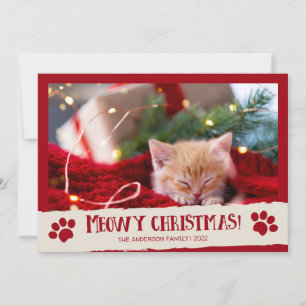 Joyeux Noël chat miaou Photo Carte de Noël