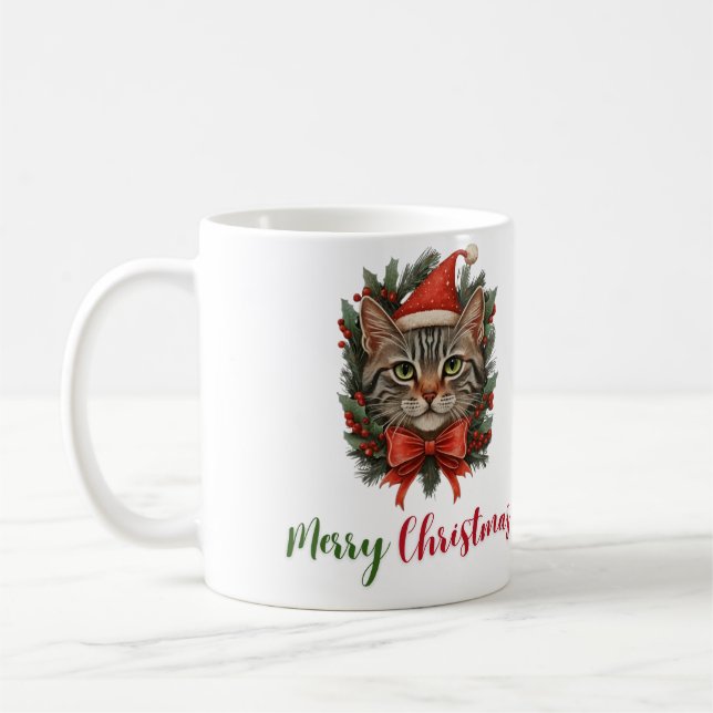 Joyeux Noël Chat Mug (Gauche)