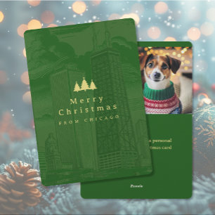 Joyeux Noël Chicago Flat Holiday Carte photo