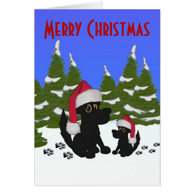 Joyeux Noël Chiens Cartes (Devant)