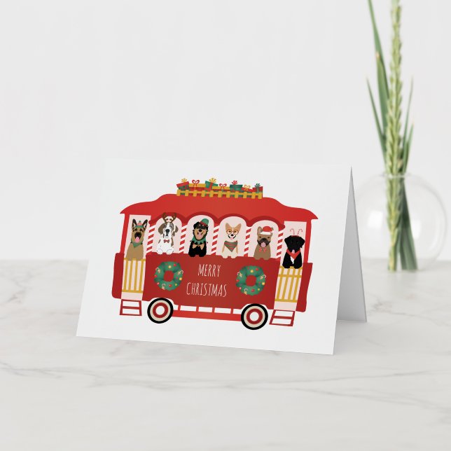 Joyeux Noël Chiens de vacances Trolly (Recto)