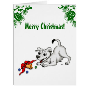 Joyeux Noël ! Chiot avec Bell et Ball