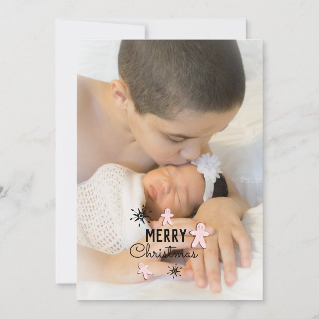 Joyeux Noël Cookie Carte photo de pain d'épices (Devant)