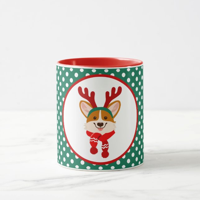 Joyeux Noël Corgi Chien Mug (Centre)