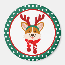 Joyeux Noël Corgi Dog Magnet