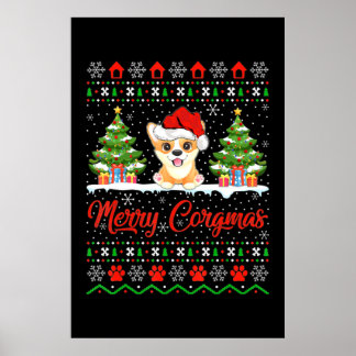 Joyeux Noël Corgmas Bonnet Poster