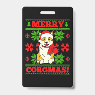Joyeux Noël Corgmas Corgi Dog Ausweis