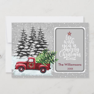Joyeux Noël Cosy Red Truck Carte de Noël