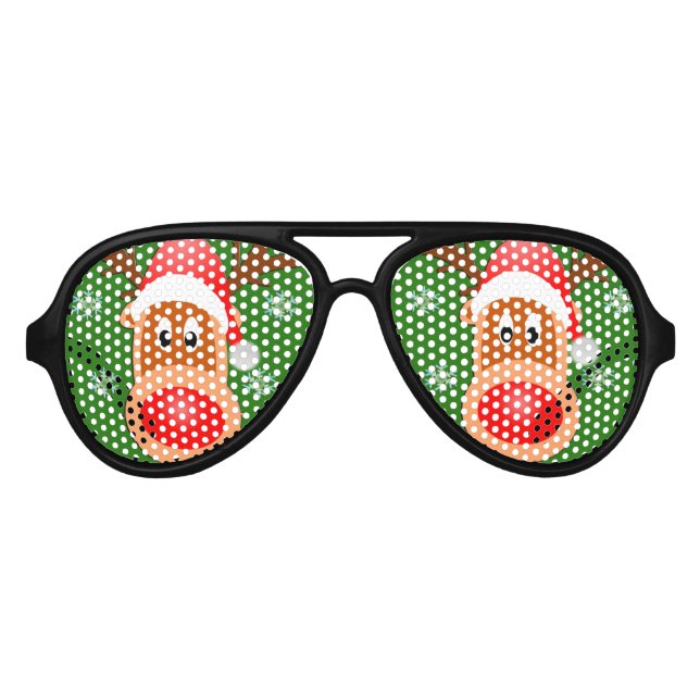 Joyeux Noël Cute Deer Party Shades Lunettes de sol (Devant)