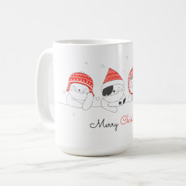Joyeux Noël Cute Draw Cats Café Mug